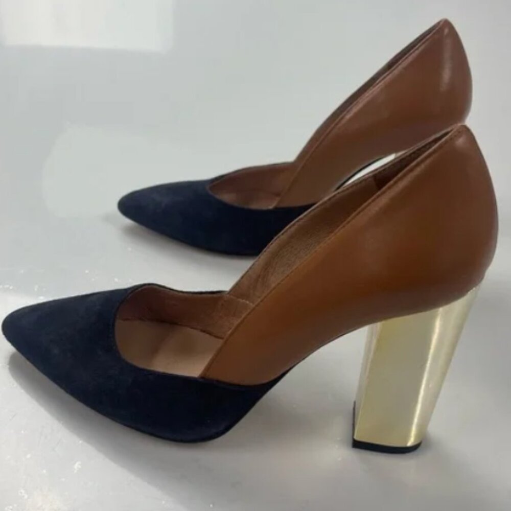 Essentiel Antwerp Two-Tone Heels with Gold Accent